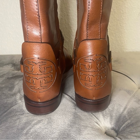 NWOB Tory Burch 'Derby' Leather Riding Boots In Saddle Brown - Size 8.5 - Picture 8 of 16